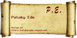 Pataky Ede névjegykártya